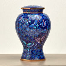 Blue Butterfly Cloisonné Adult Cremation Urn - Lifestyle