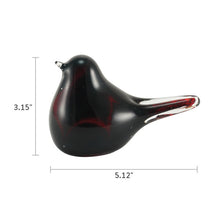 Songbird Scarlet Glass Keepsake Urn - Dimensions