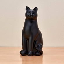 Black Cozy Cat Medium Pet Cremation Urn - Lifestyle