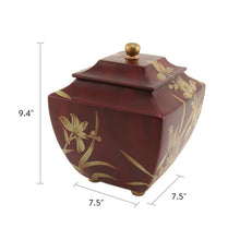 Orchid Burgundy Adult Cremation Urn - Dimensions