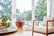 Orchid Burgundy Adult Cremation Urn - Lifestyle