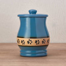 Blue Paw Print Band Medium Pet Cremation Urn - Lifestyle