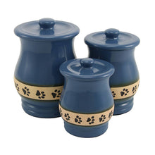 Blue Paw Print Band Medium Pet Cremation Urn - Size