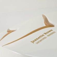 Gold Bird Textured Glossy White Ceramic Adult Cremation Urn - Artistic