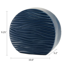 Soft Waves Textured Glossy Blue Ceramic Adult Cremation Urn - Dimensions