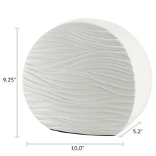 Soft Waves Textured Glossy White Ceramic Adult Cremation Urn - Dimensions