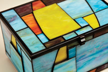 Multi-Color Geometric Memory Chest Adult Cremation Urn - Artistic