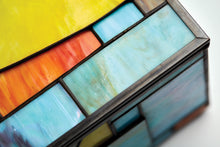 Multi-Color Geometric Memory Chest Adult Cremation Urn - Artistic