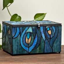 Jewel-Toned Peacock Memory Chest Adult Cremation Urn - Lifestyle