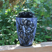 Iris Flower Stained Glass Mosaic Adult Cremation Urn - Lifestyle