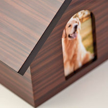 Brown Pet House Photo Slot Large Cremation Urn - Artistic