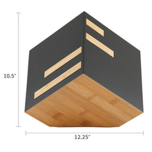 Geometric Bamboo Matte Black Adult Cremation Urn - Dimensions