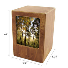 Natural Finish Photo Frame Extra Large Pet Cremation Urn - Dimensions