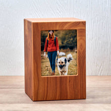 Natural Finish Photo Frame Extra Large Pet Cremation Urn - Lifestyle