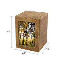 Natural Finish Photo Frame Medium Pet Cremation Urn - Dimensions