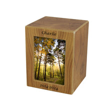 Natural Finish Photo Frame Large Pet Cremation Urn - Personalized