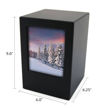 Black Photo Frame Extra Large Pet Cremation Urn - Dimensions 
