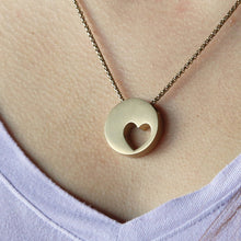 Bronze Off-Centered Heart Pendant Cremation Jewelry - Lifestyle