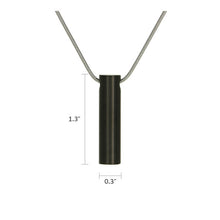 Black Cylinder Pendant Pet Cremation Jewelry - Dimensions