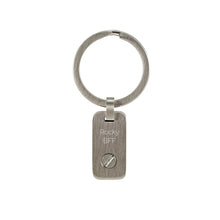 Stainless Steel Pewter Keychain with Paw Print - Personalized