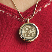 Bronze Love My Dog Hinged Pendant with Two Inserts - Lifestyle
