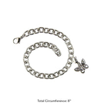 Stainless Steel Butterfly Cremation Bracelet - Dimensions