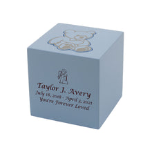 Teddy Bear Design Glossy Baby Small Cremation Urn - Personalized