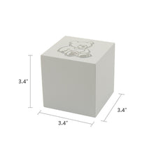 Teddy Bear Design Glossy White Small Cremation Urn - Dimensions