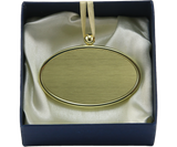 Golden Alloy Oval Memorial Pendant with Glossy Edge