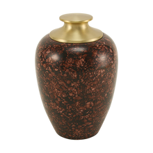 Brown Alloy Large Pet Urn with High Marble Gloss Design