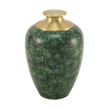 Green Alloy Large Pet Urn with High Marble Gloss Design