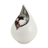 White Teardrop Heart Ceramic Adult Cremation Urn