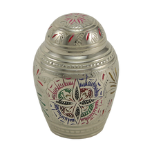 Floral Lattice Brass Keepsake Urn