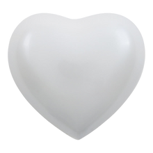 Pearl White Glossy Heart Small Cremation Urn