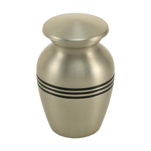 Classic Pewter Three Band Keepsake Urn