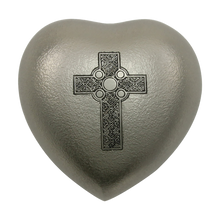 Celtic Cross Brass Heart Keepsake Urn