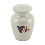 Classic American Flag White Keepsake Urn