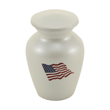 Classic American Flag White Keepsake Urn