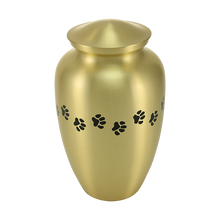 Classic Brass Paw Print Band Pet Extra Large Cremation Urn