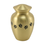 Classic Brass Paw Print Band Pet Medium Cremation Urn