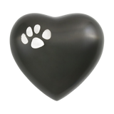 Slate Brass Heart Keepsake Pet Urn with Classic Paw Print
