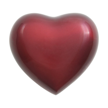 Crimson Glossy Heart Small Pet Cremation Urn