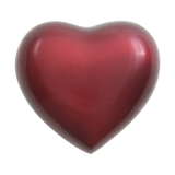 Crimson Glossy Heart Small Pet Cremation Urn
