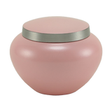 Classic Round Pink Pewter Accents Small Pet Cremation Urn