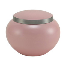Classic Round Pink Pewter Accents Large Pet Cremation Urn