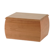 Cherry Wood Bowed Sides Screw Closure Adult Cremation Urn