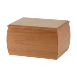 Cherry Wood Bowed Sides Screw Closure Adult Cremation Urn