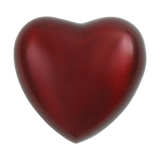 Metallic Crimson Brass Heart Keepsake Urn