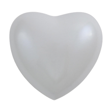 White Brass Heart Keepsake with Pearl Gloss Finish