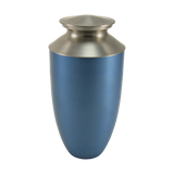 Narrow Conical Blue Aluminum & Brass Adult Cremation Urn 